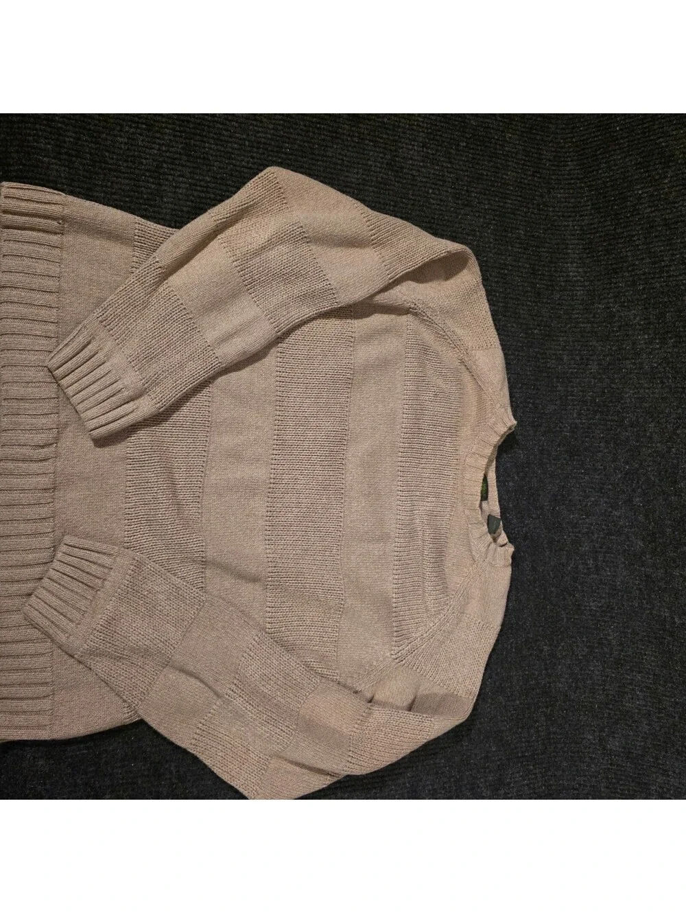 Timberland Men's Beige Textured Knit Pullover Sweater